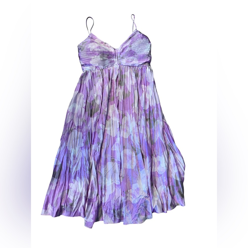 Aqua Purple Floral Casual Dress